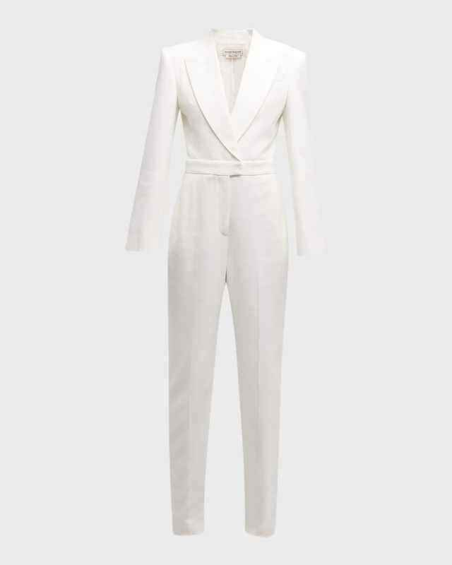 Tailored Plunge Jumpsuit with Slit Detail